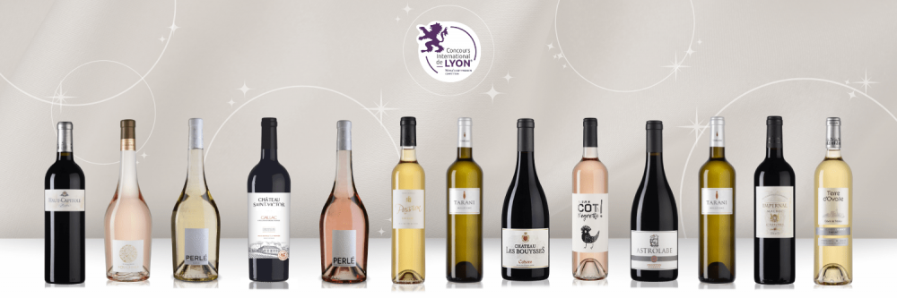 les vins de vinovalie médaillés au concours des vins de Lyon 2023