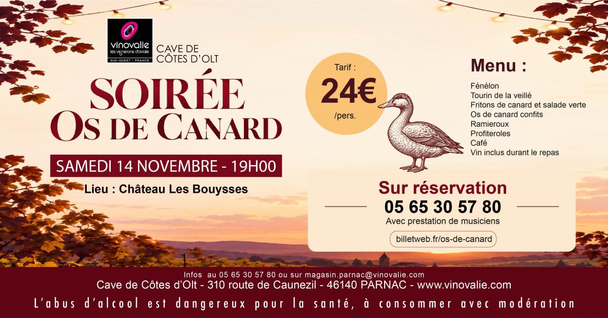 soirée os de canard à Parnac