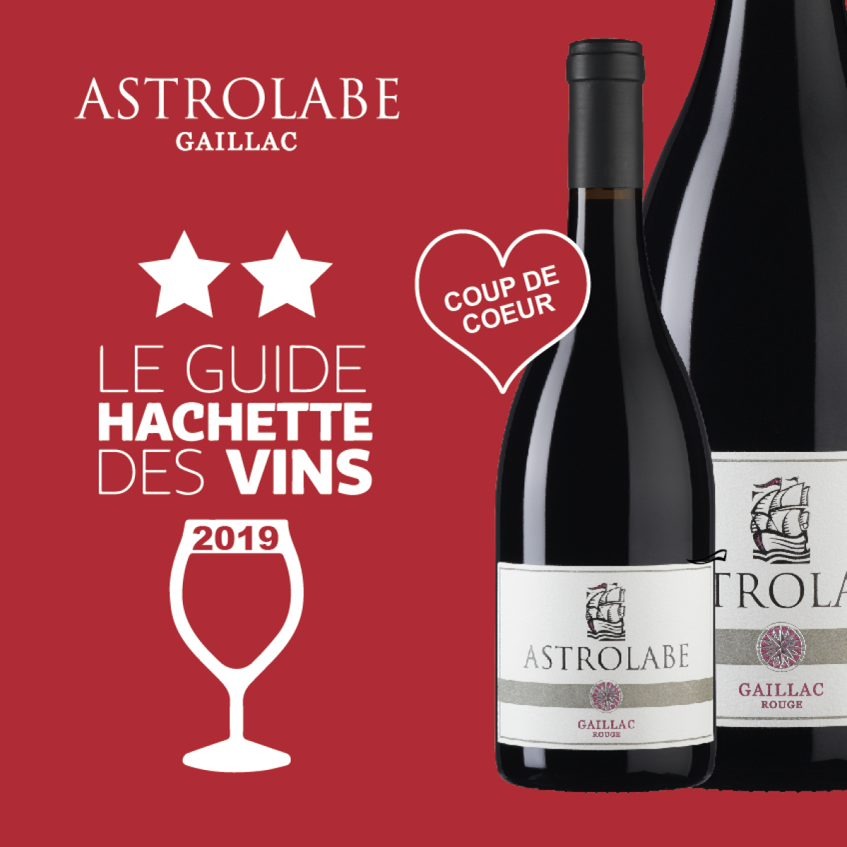 Astrolabe rouge Coup de Cœur Guide hachette des vins 2019