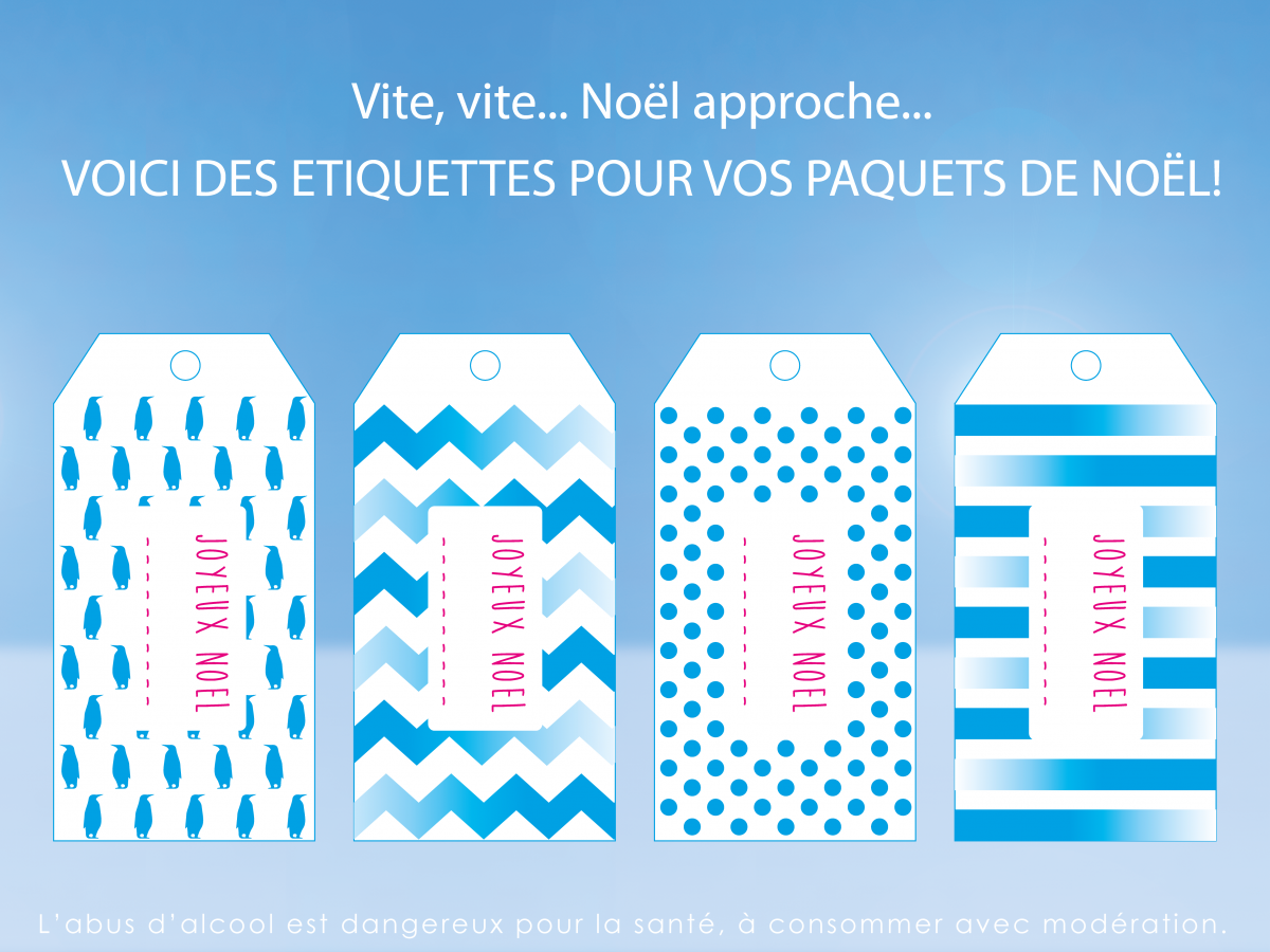 Etiquettes noel Rosé Piscine